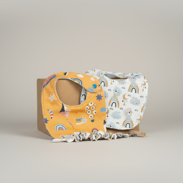 Box Natale Bavaglini Arancio/Azzurro